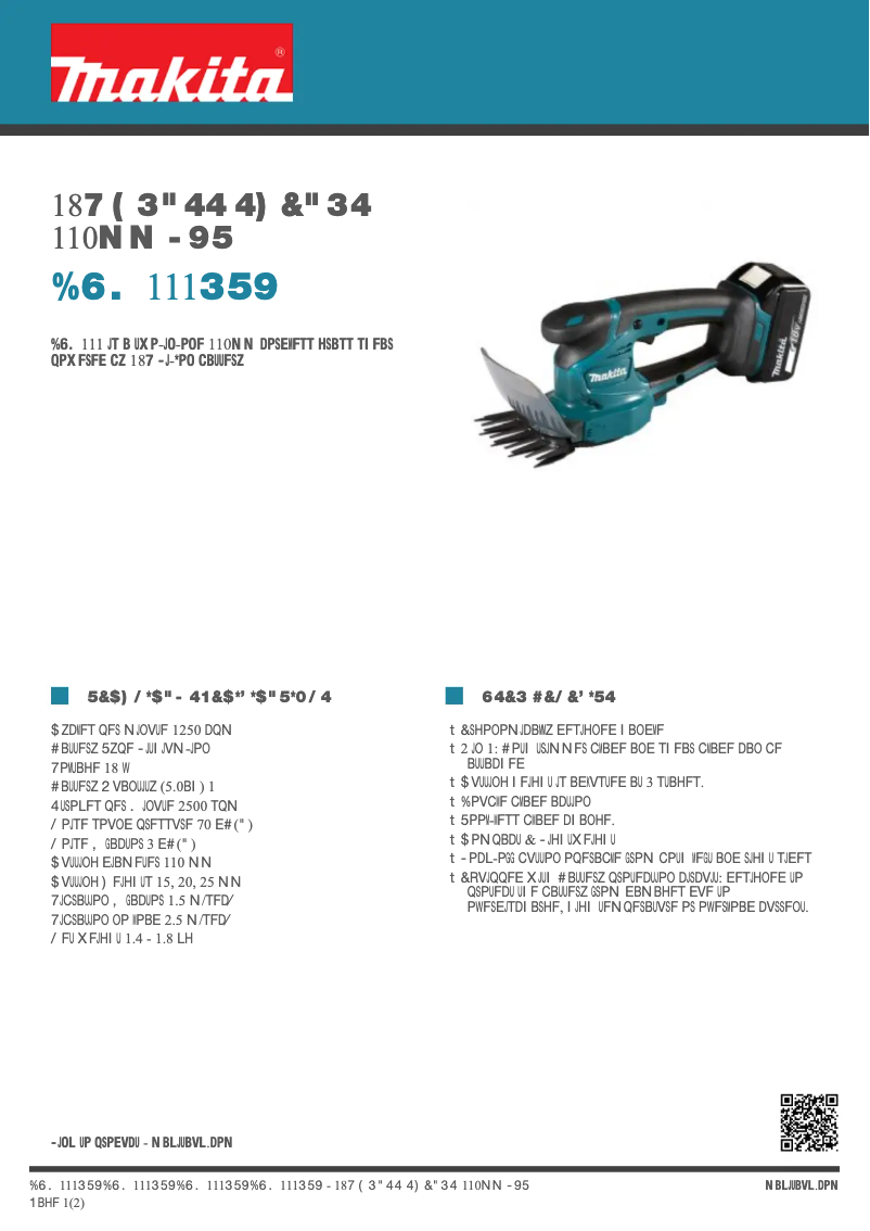 Page n°1 - Fiche technique Makita DUM111RTX