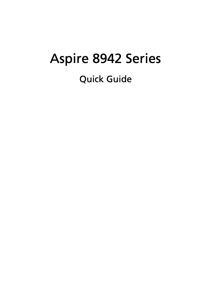 Imagen de la primera página del manual del dispositivo Aspire 8942