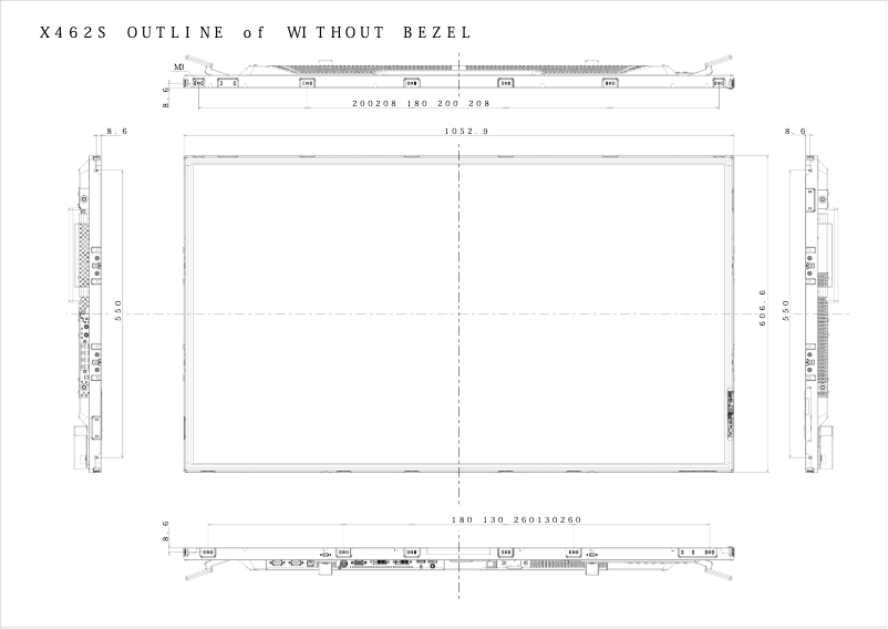 Page 1 de la notice Dessin technique NEC MultiSync X462S