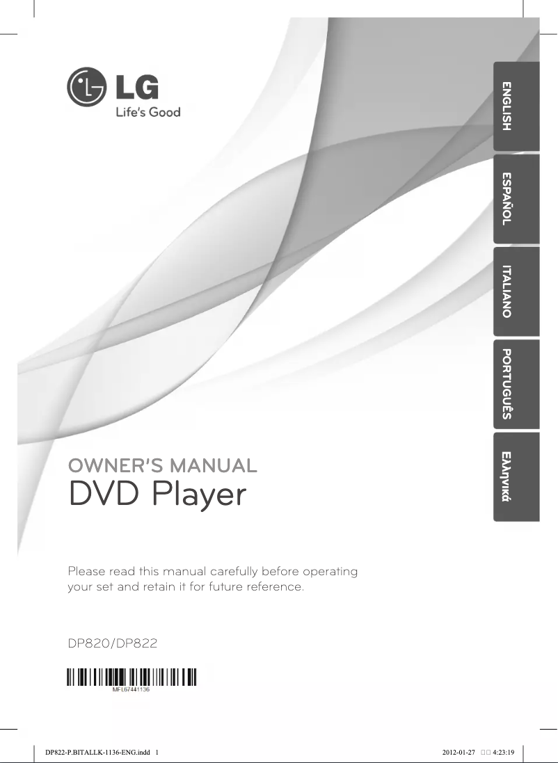 Image de la première page du manuel de l'appareil DP822