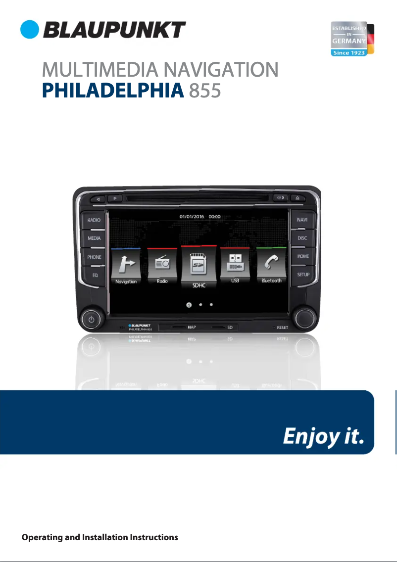 Page 1 de la notice Manuel utilisateur Blaupunkt Philadelphia 855
