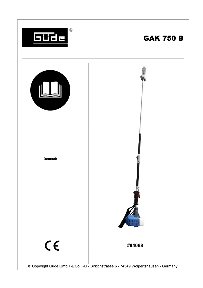 Page n°1 - Manuel utilisateur Güde GAK 750 B