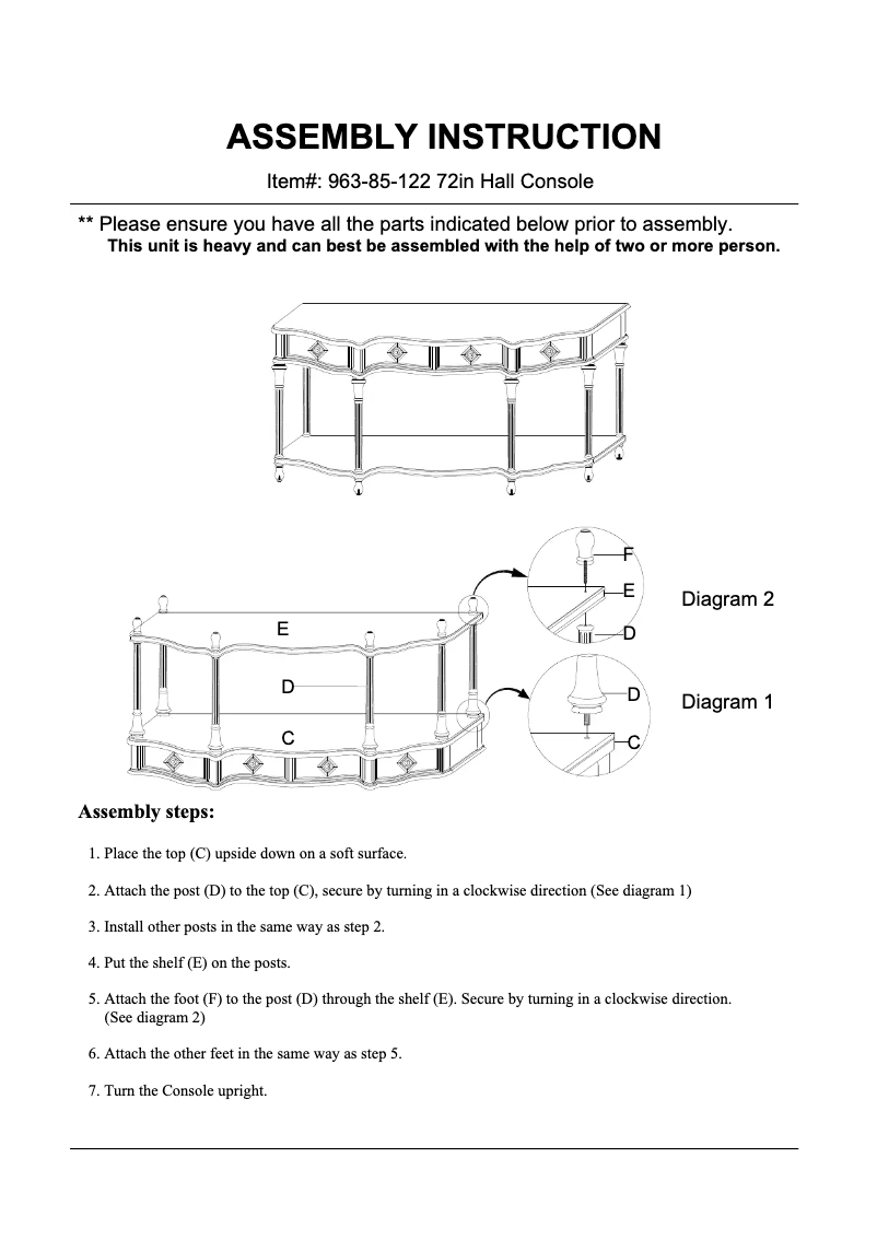Image de la première page du manuel de l'appareil 963-85-122