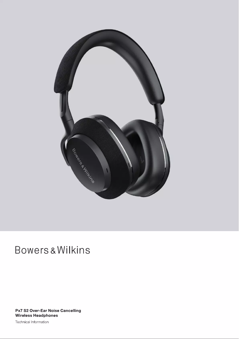 Page 1 de la notice Fiche technique Bowers & Wilkins Px7 S2e