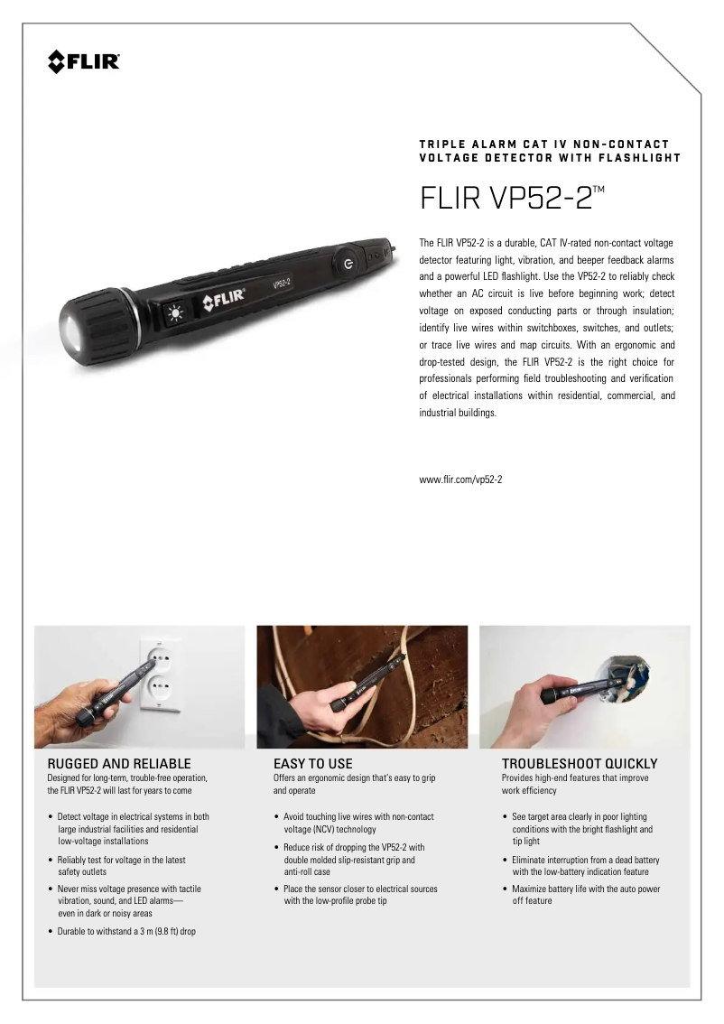 Page 1 de la notice Fiche technique FLIR VP52-2