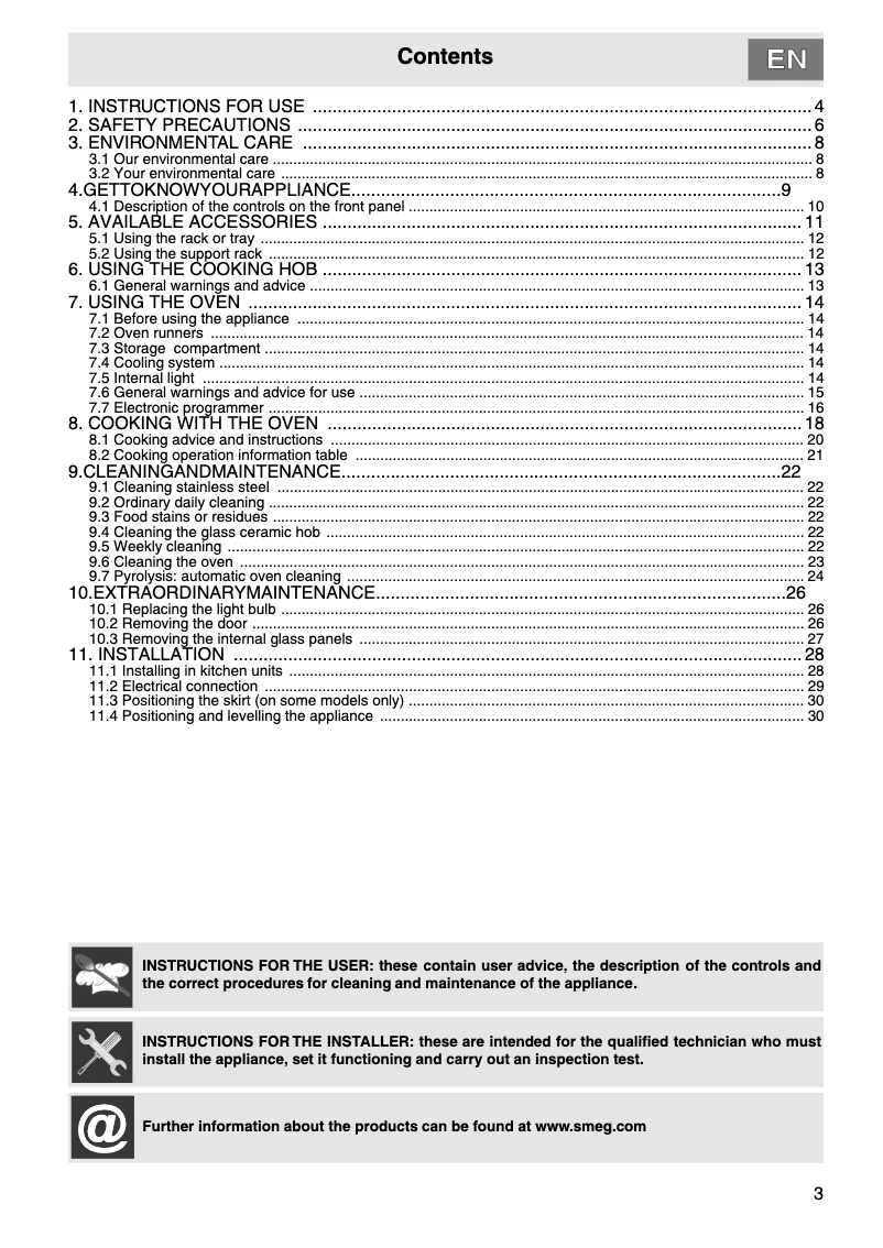 Page n°1 - Manuel utilisateur Smeg SY6CPX8