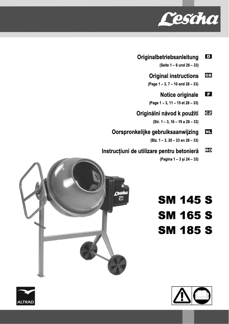 Page n°1 - Manuel utilisateur Lescha SM 185 S