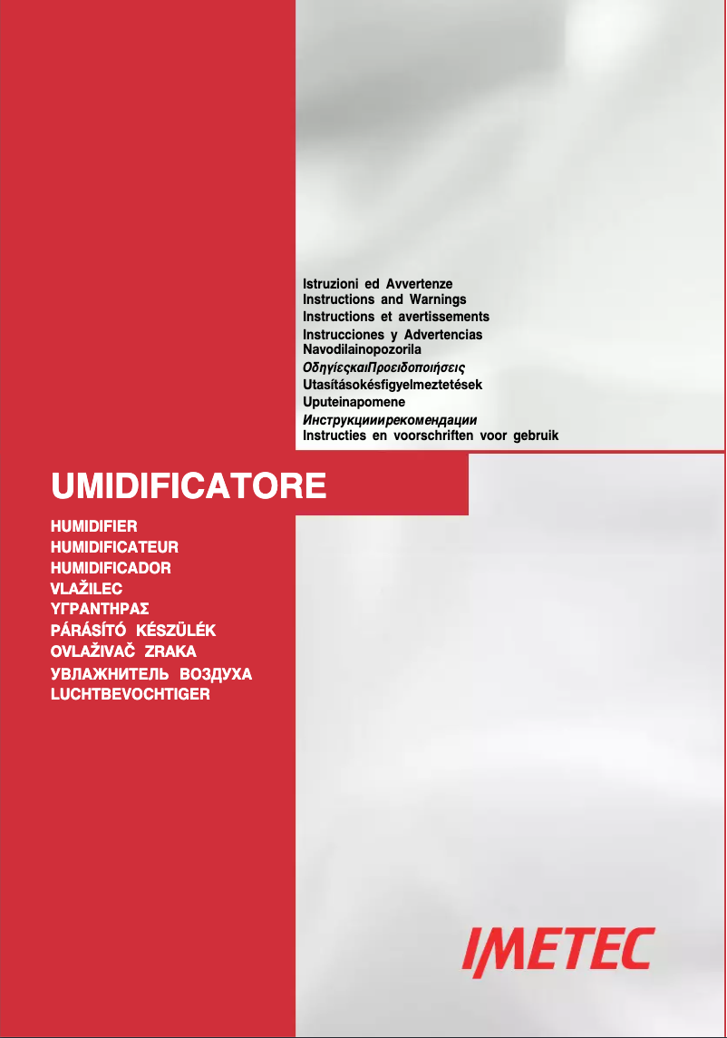 Page n°1 - Manuel utilisateur Imetec 5400
