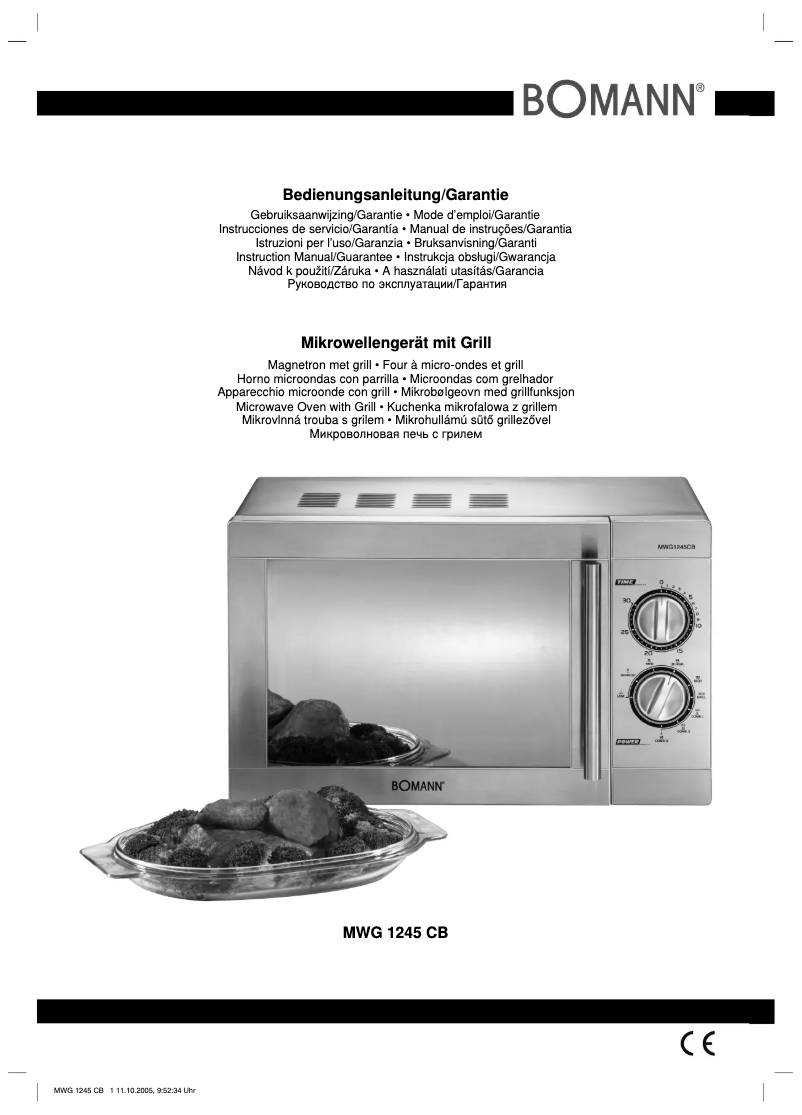 Image de la première page du manuel de l'appareil MWG 1245 CB