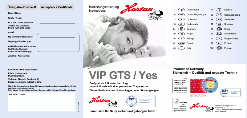 Image de la première page du manuel de l'appareil Yes