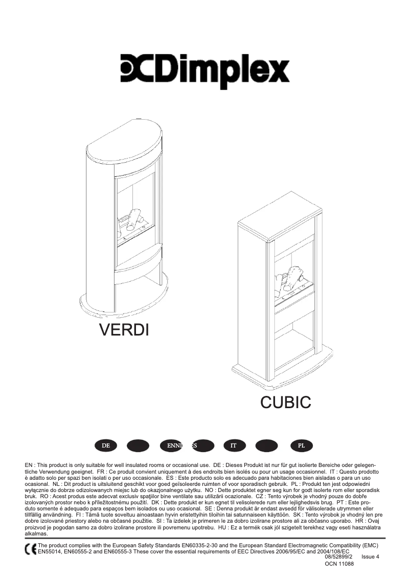 Page 1 de la notice Manuel utilisateur Dimplex Verdi VER20