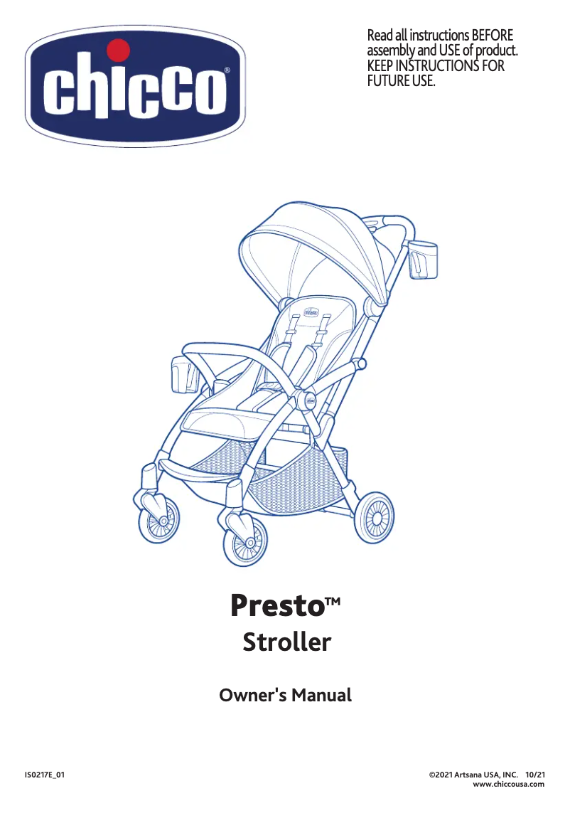Page n°1 - Manuel utilisateur Chicco Presto