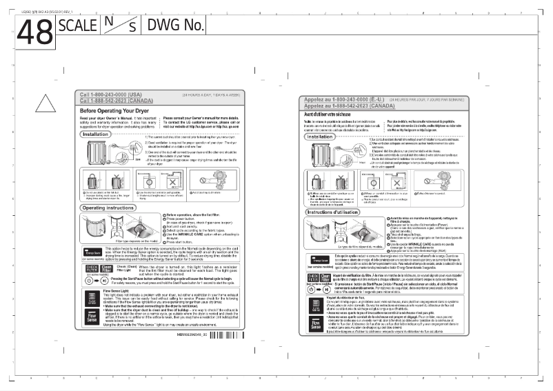 Page n°1 - Guide d'installation LG DLEX6500W