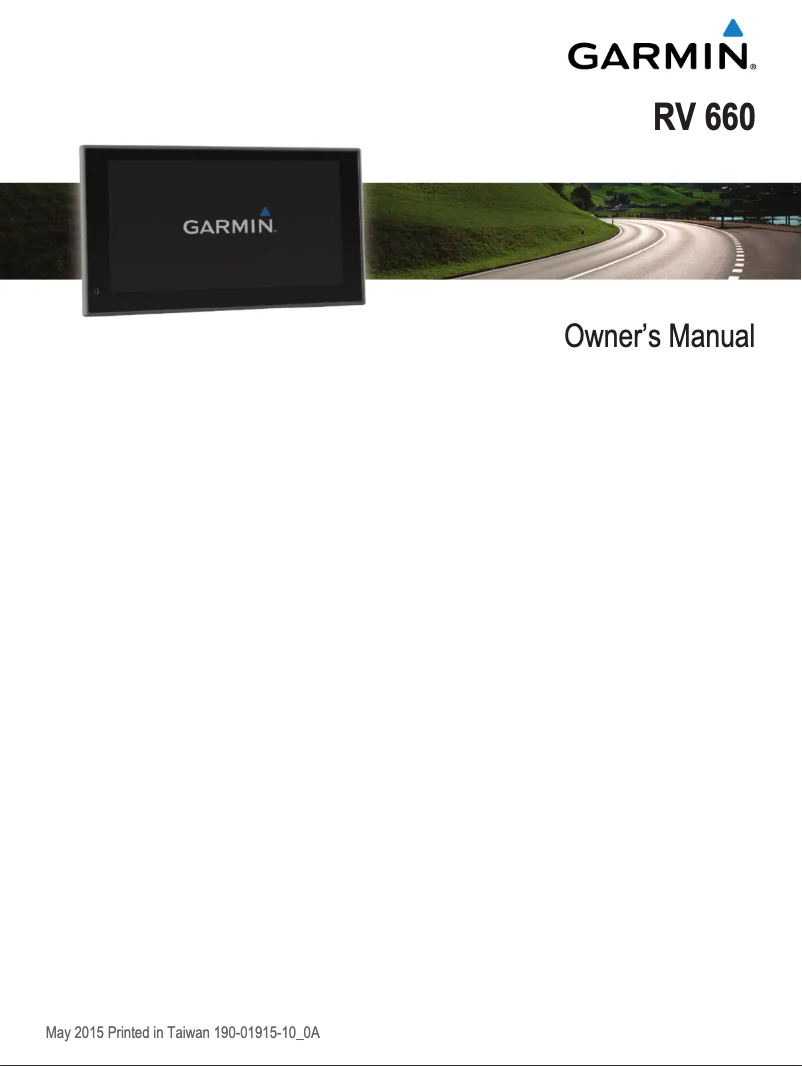 Page 1 de la notice Manuel utilisateur Garmin RV 660