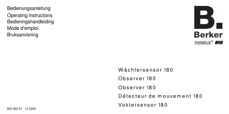 Page 1 de la notice Manuel utilisateur Berker 75261112