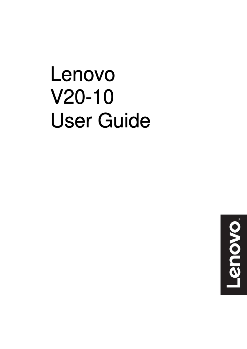 Page n°1 - Manuel utilisateur Lenovo V20-10