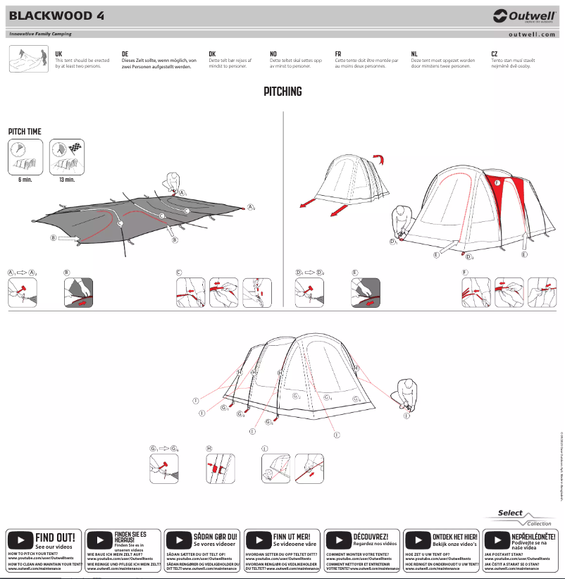 Page 1 de la notice Manuel utilisateur Outwell Blackwood 4