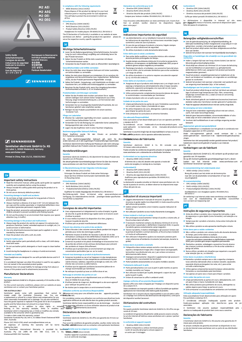 Image de la première page du manuel de l'appareil M2 OEi