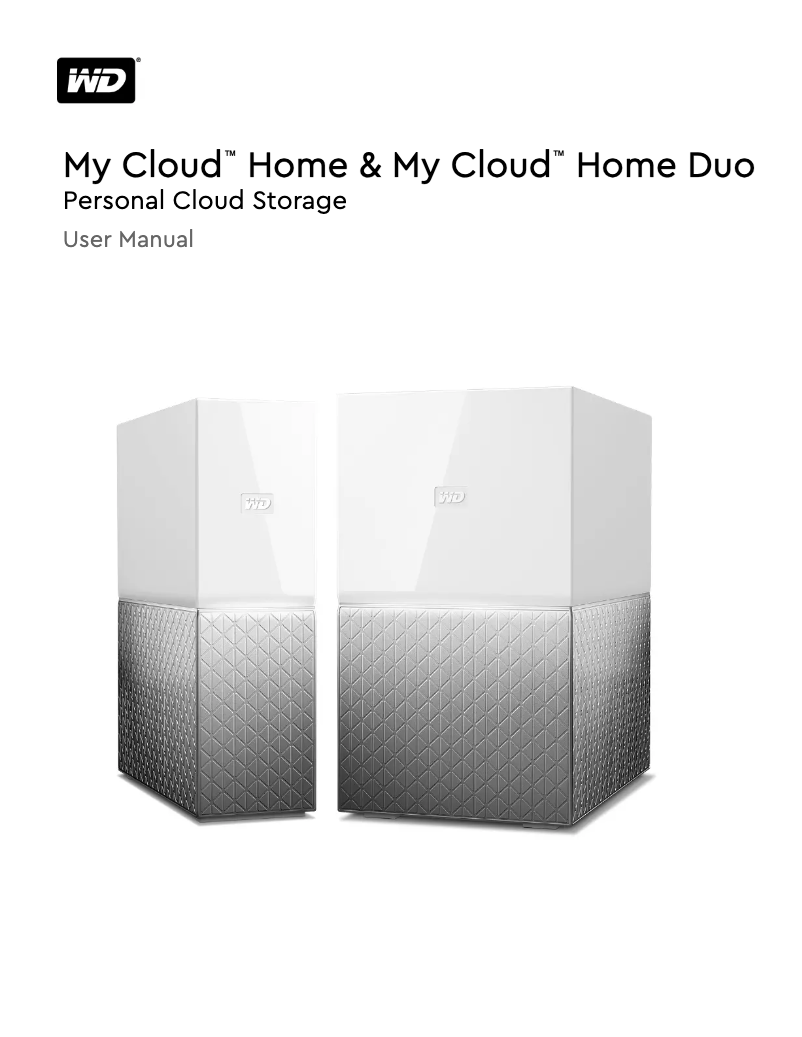 Page 1 de la notice Manuel utilisateur Western Digital My Cloud Home Duo WDBMUT0160JWT