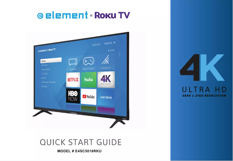 Page 1 de la notice Guide de démarrage rapide Element E4SC5018RKU