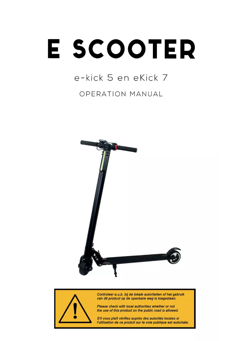 Page 1 de la notice Manuel utilisateur BOHLT eKick 7