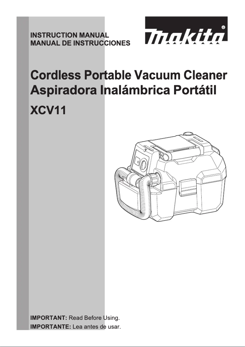 Page 1 de la notice Manuel utilisateur Makita XCV11Z