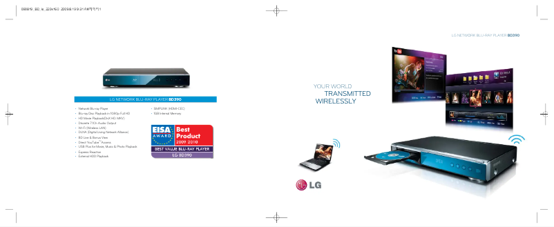 Página 1 del manual Ficha técnica LG BD390