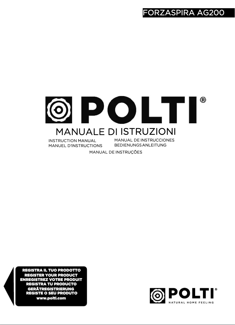 Página 1 del manual Manual de usuario Polti Forzaspira AG200