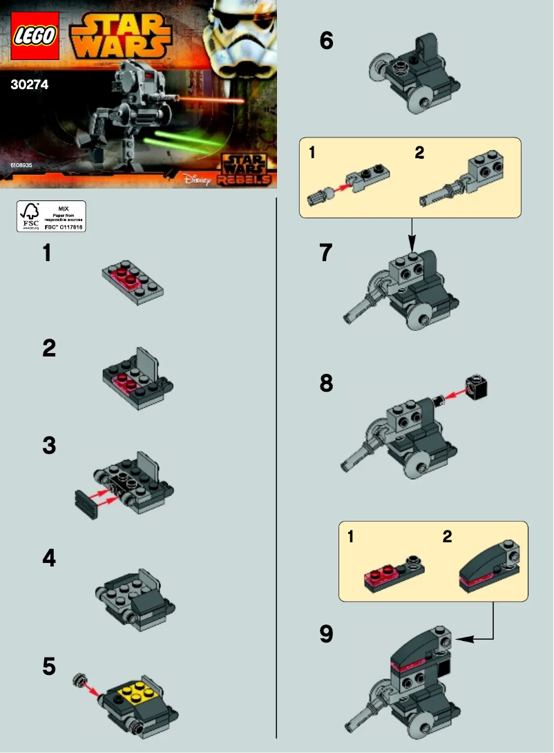 Page 1 de la notice Manuel utilisateur Lego Star Wars 30274