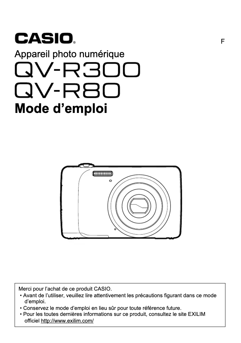 Image de la première page du manuel de l'appareil QV-R300