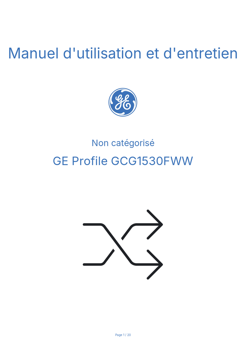 Image de la première page du manuel de l'appareil Profile GCG1530FWW