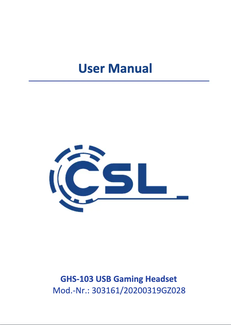 Página 1 del manual Manual de usuario CSL 303161