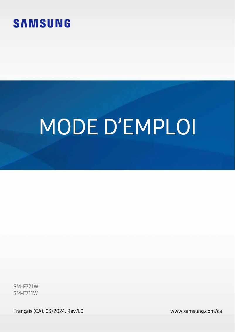 Image de la première page du manuel de l'appareil Galaxy Z Flip 4 Enterprise Edition