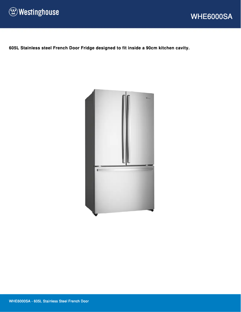 Image de la première page du manuel de l'appareil WHE6000SA