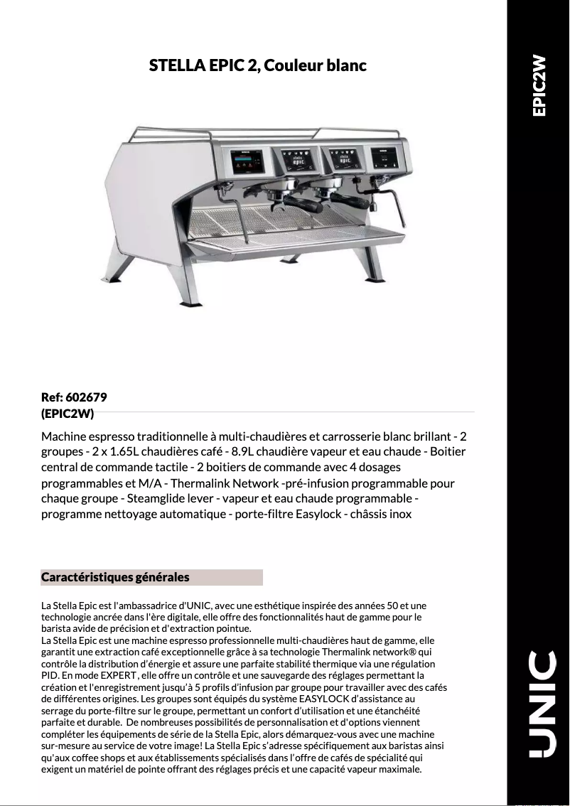 Image de la première page du manuel de l'appareil STELLA EPIC 2