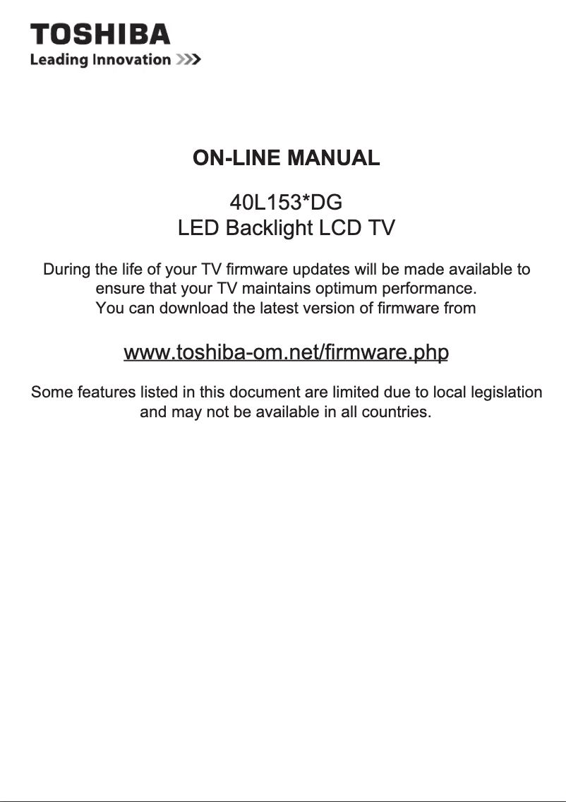 Página 1 del manual Manual de usuario Toshiba 40L1533DG