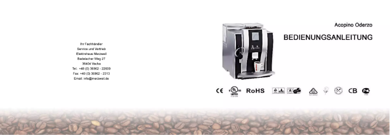 Image de la première page du manuel de l'appareil Oderzo