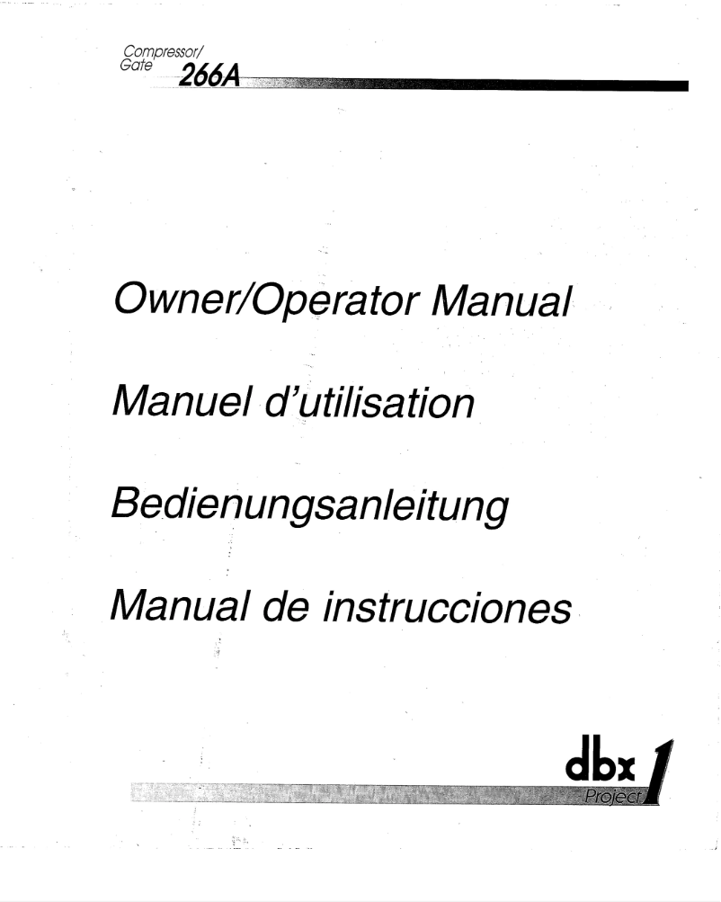 Image de la première page du manuel de l'appareil 266A
