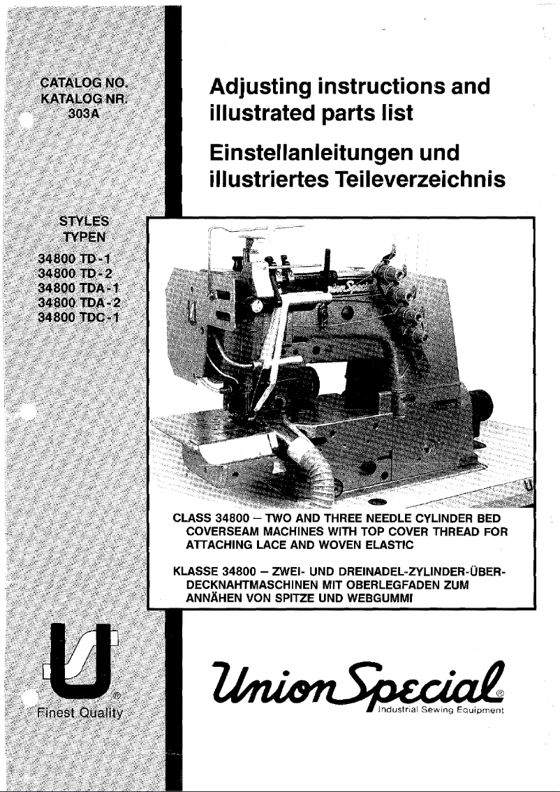 Page 1 de la notice Manuel utilisateur Union Special 34800TDA-2