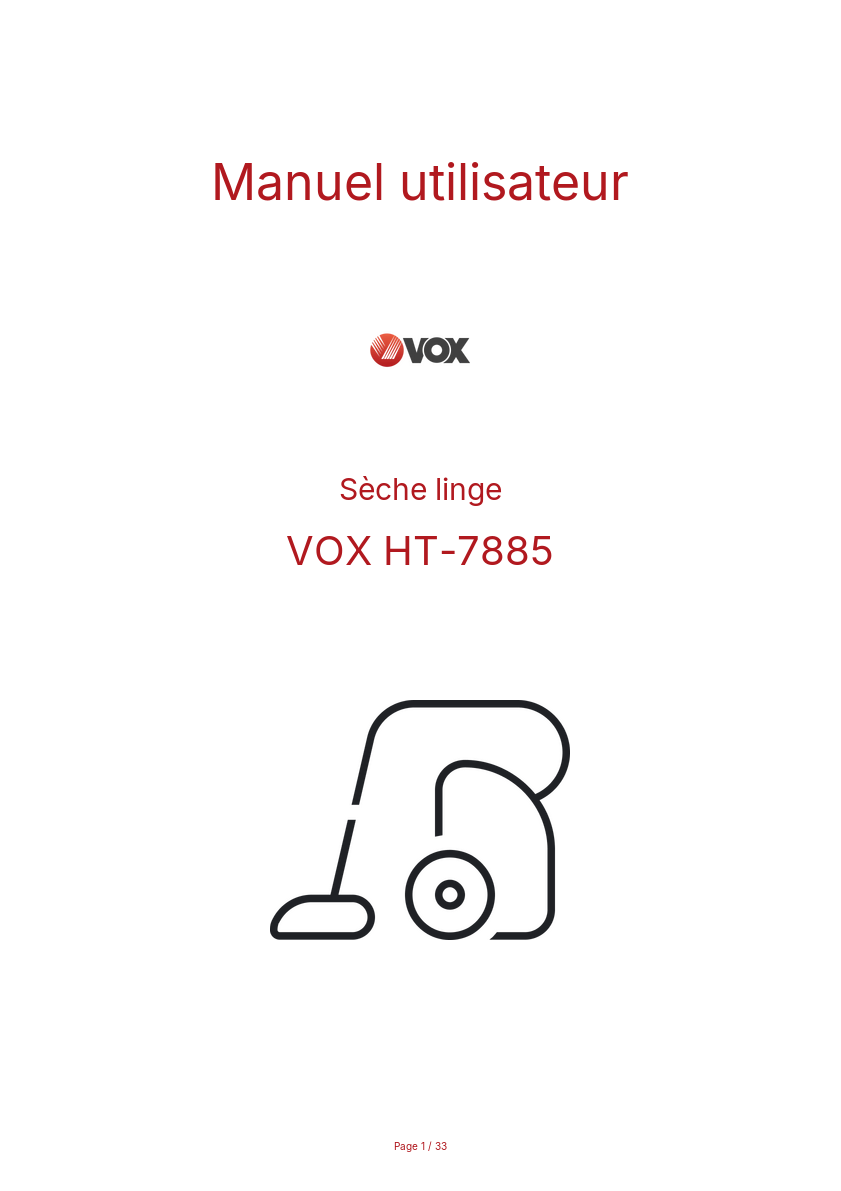 Image de la première page du manuel de l'appareil HT-7885
