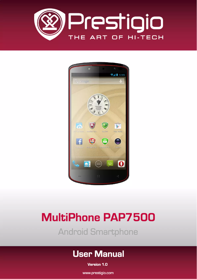 Page n°1 - Manuel utilisateur Prestigio MultiPhone PAP7500