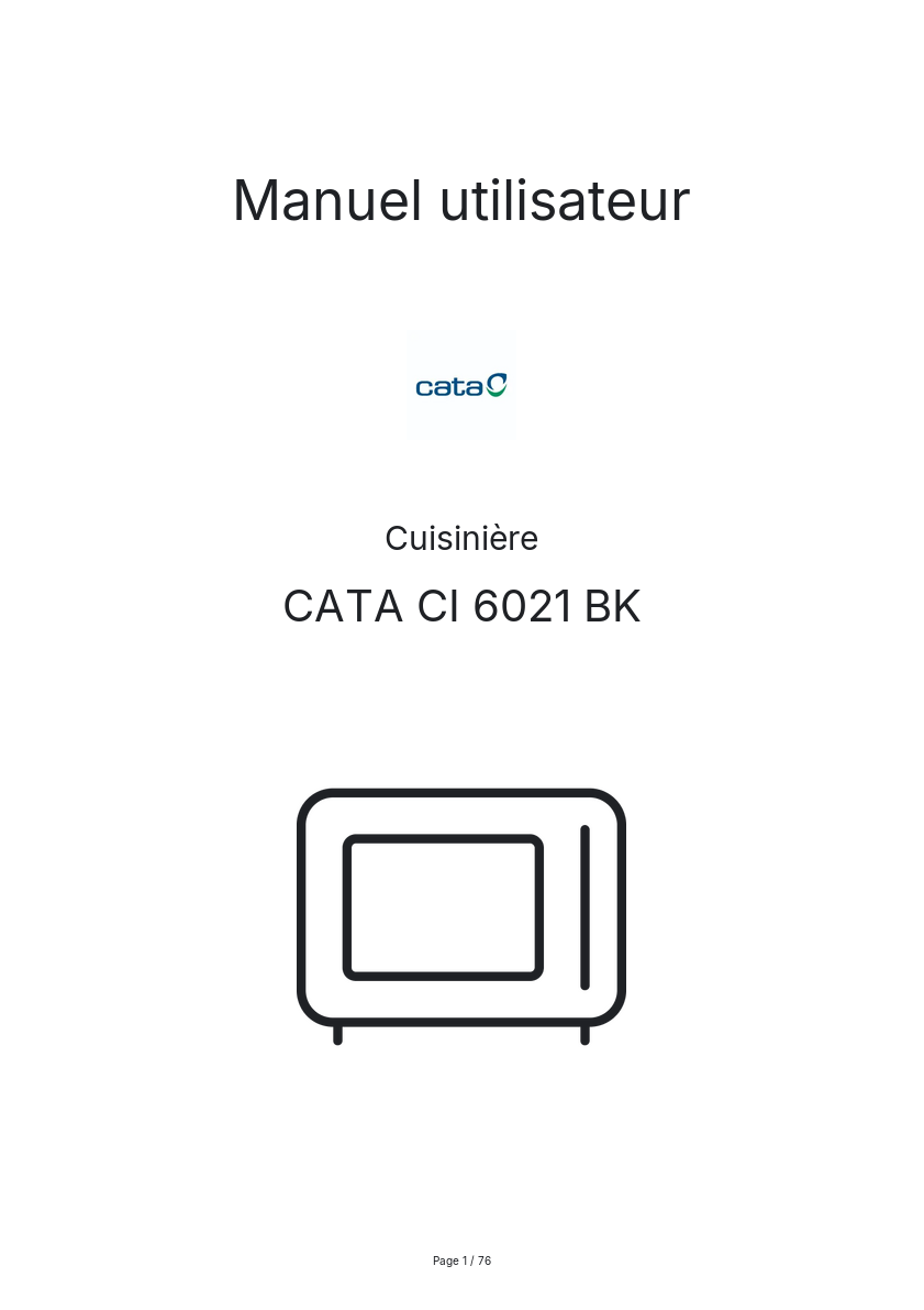 Image de la première page du manuel de l'appareil CI 6021 BK