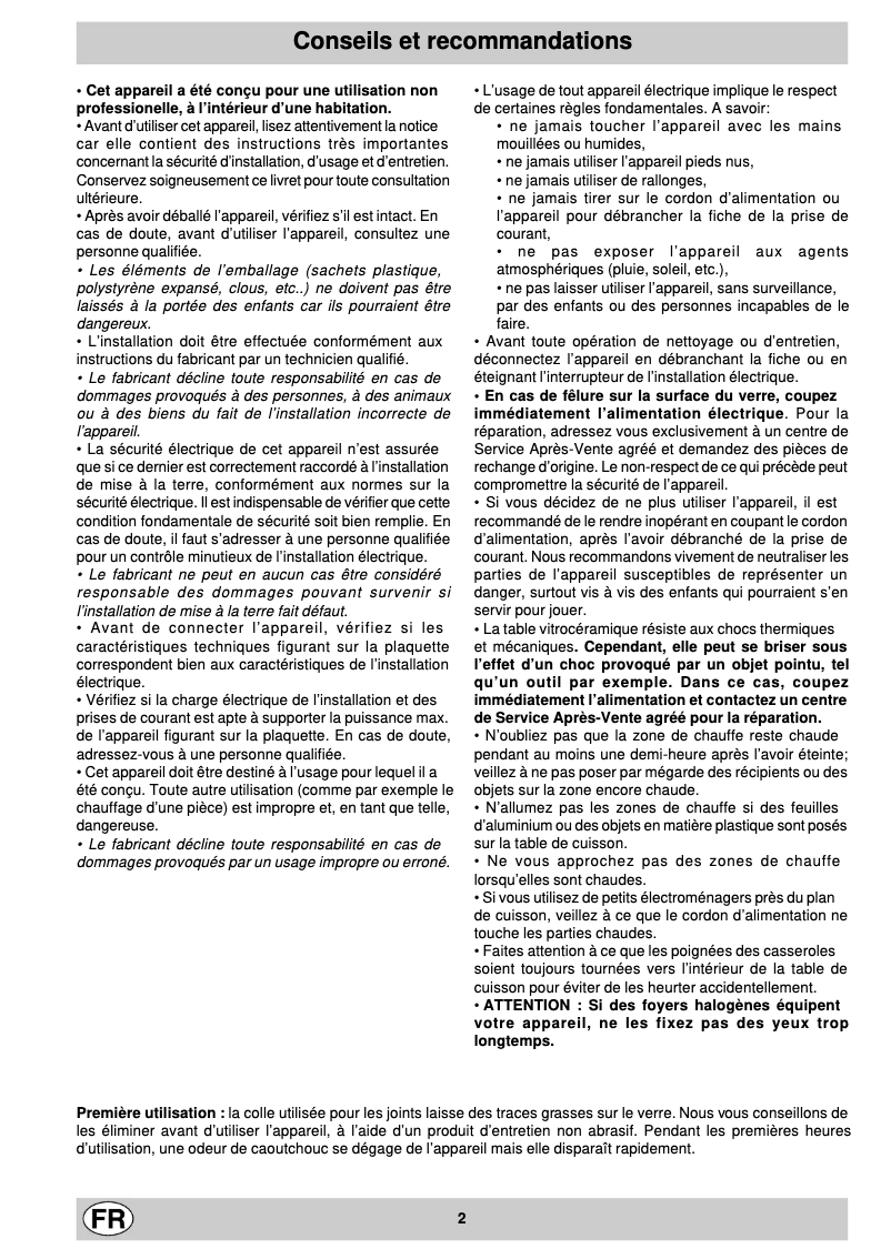 Page n°1 - Manuel utilisateur Hotpoint Ariston KBM 6004 IX