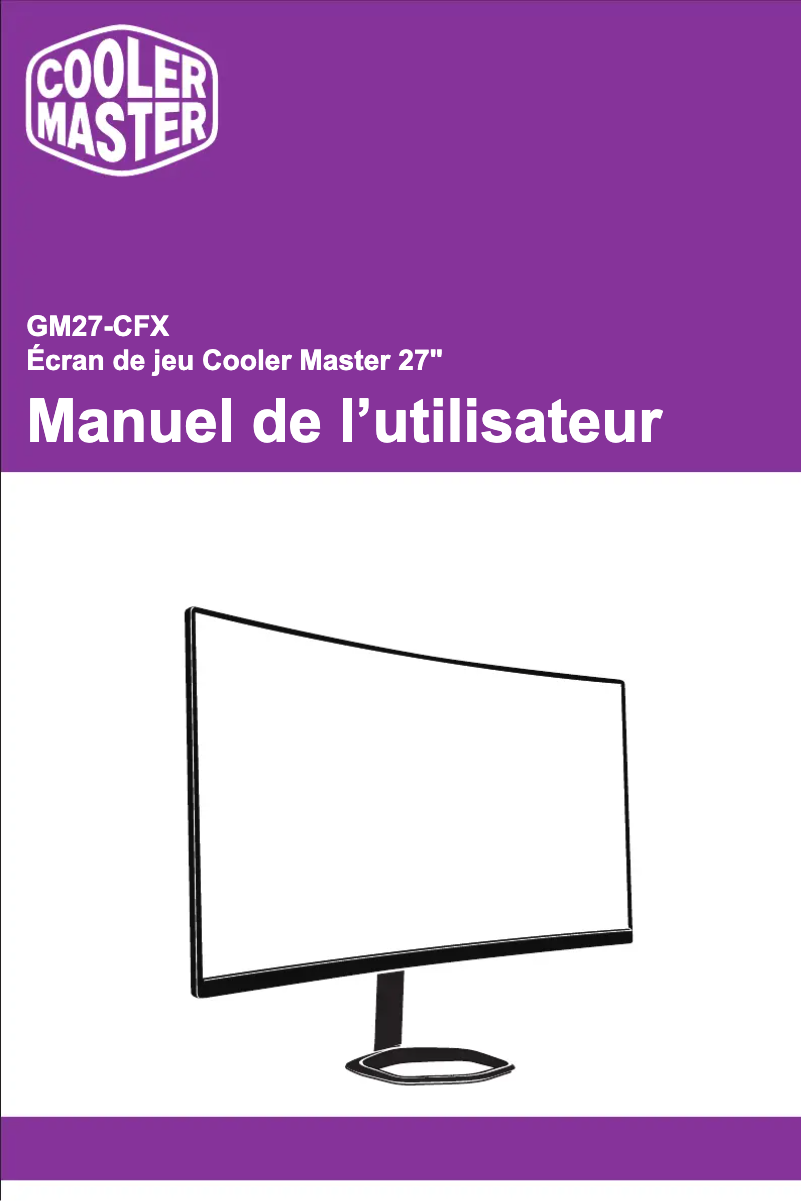 Page 1 de la notice Manuel utilisateur Cooler Master GM27-CFX