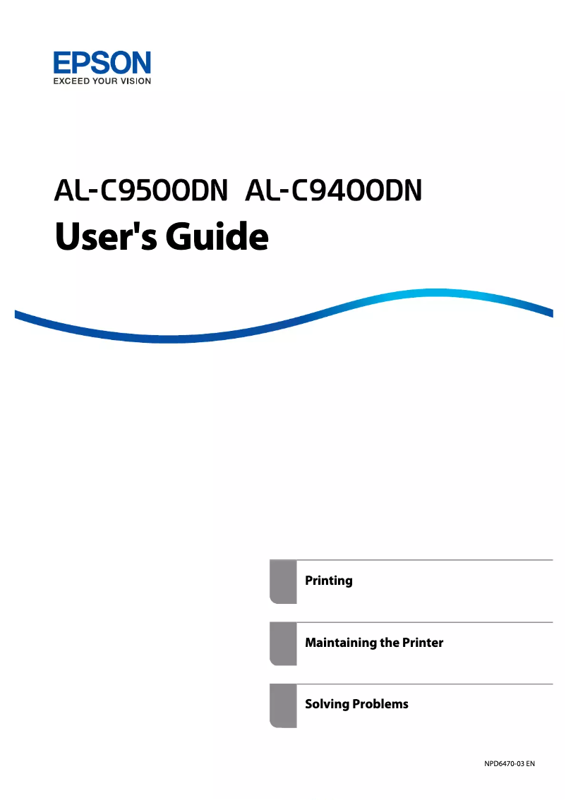 Page n°1 - Manuel utilisateur Epson WorkForce AL-C9500DN