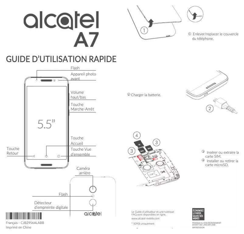 Page n°1 - Manuel utilisateur Alcatel A7