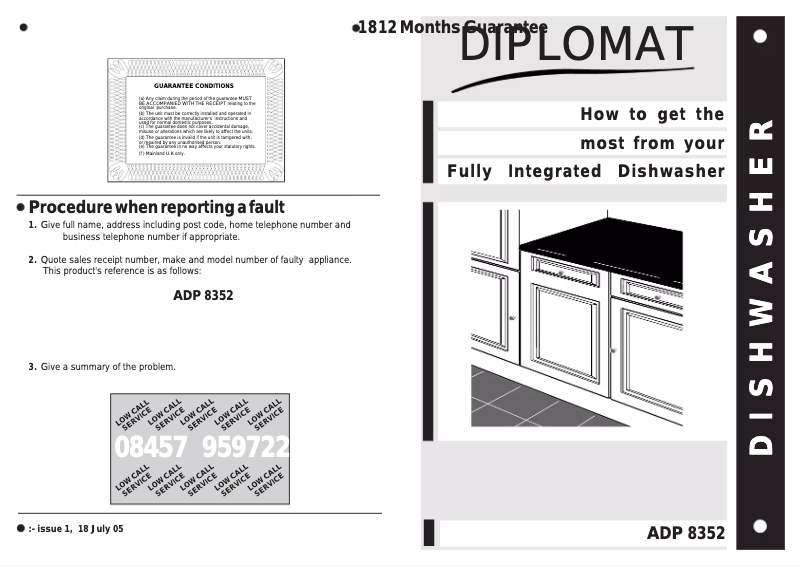 Page n°1 - Manuel utilisateur Diplomat ADP 8352