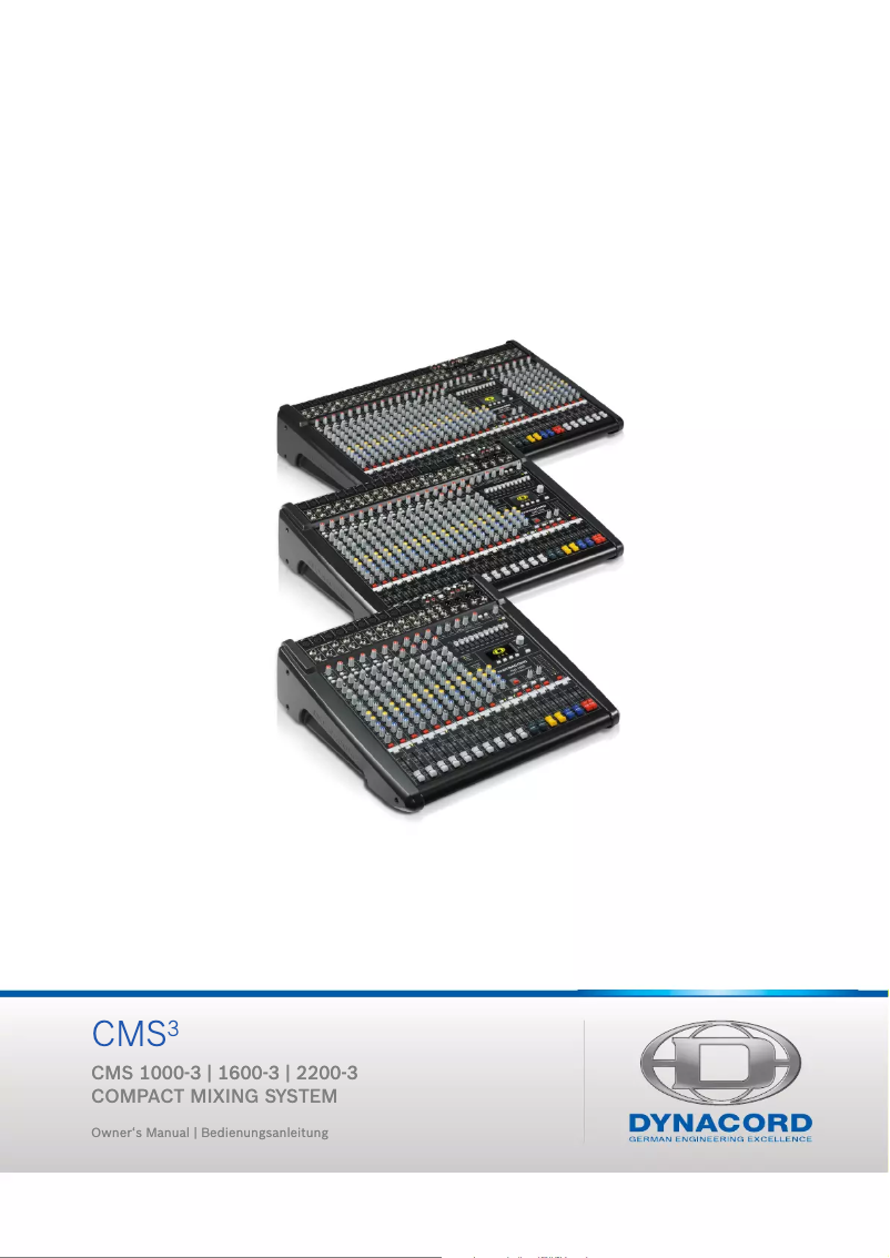 Page n°1 - Manuel utilisateur Dynacord CMS 1600-3