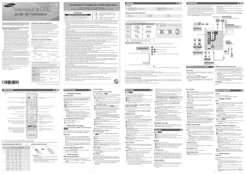 Page n°1 - Manuel utilisateur Samsung UN32J5003AF