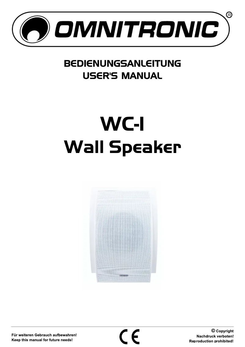 Page 1 de la notice Manuel utilisateur Omnitronic WC-1